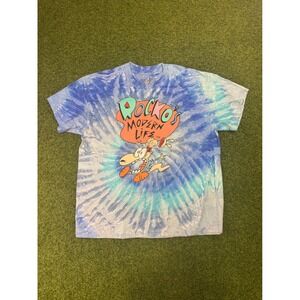 Tee Luv Rockos Modern Life Tie Dye Graphic T-Shirt Blue Mens XL Nickelodeon 2022